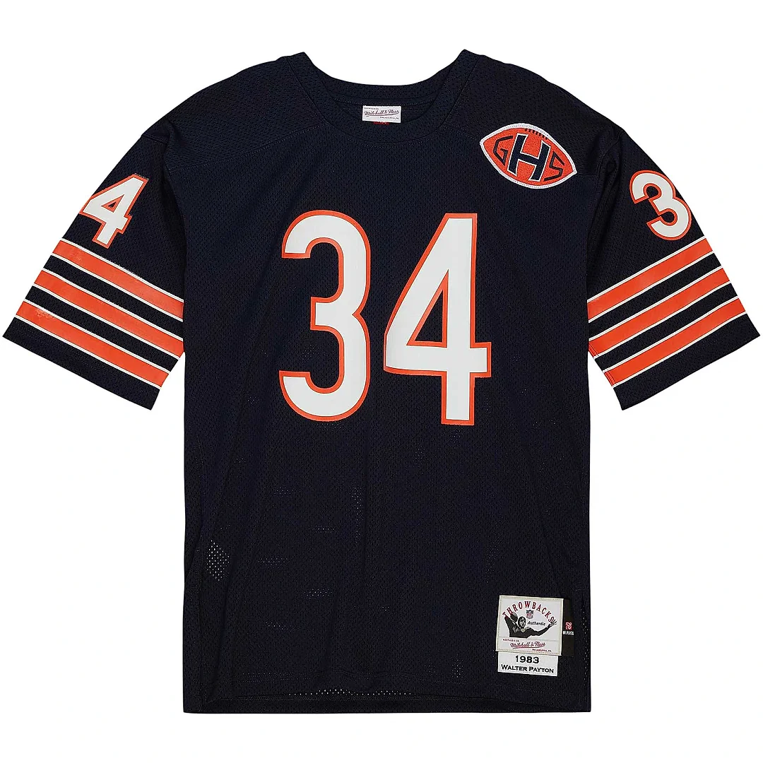 Zennovawear Men's Chicago Bears 1983 Walter Payton Mitchell & Ness Navy Throwback Retired Player Jersey