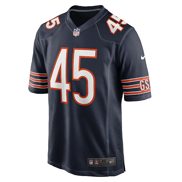 Zennovawear Men's Chicago Bears Amen Ogbongbemiga Navy Game Jersey