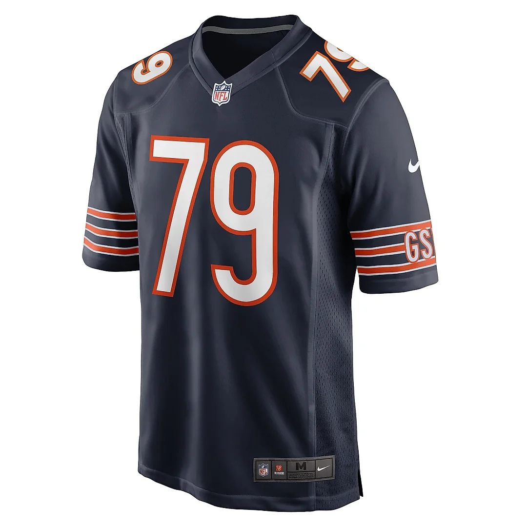 Zennovawear Men's Chicago Bears Austen Pleasants Navy Game Jersey