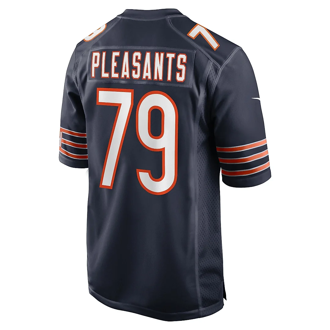 Zennovawear Men's Chicago Bears Austen Pleasants Navy Game Jersey
