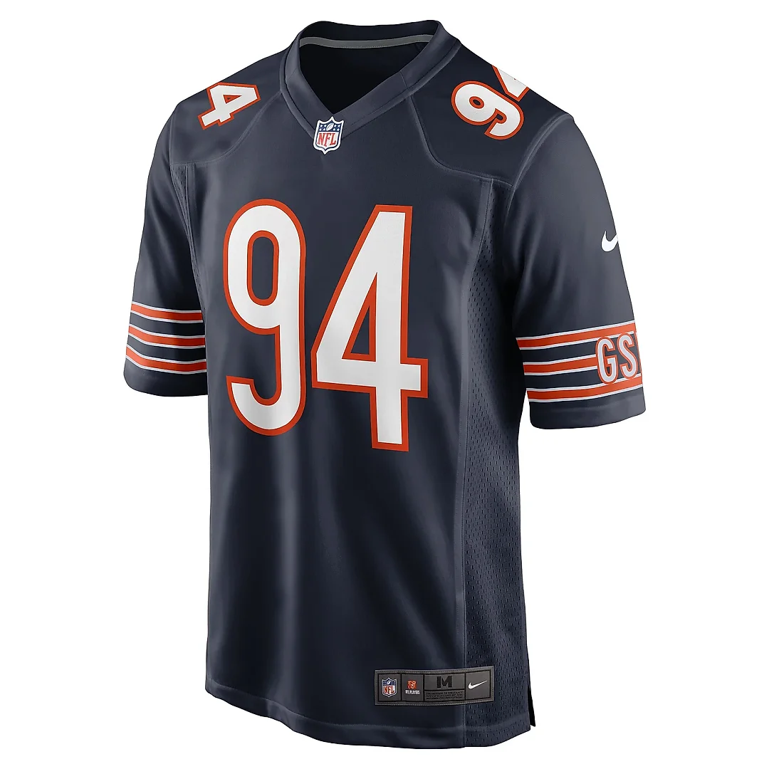 Zennovawear Men's Chicago Bears Austin Booker Navy Game Jersey