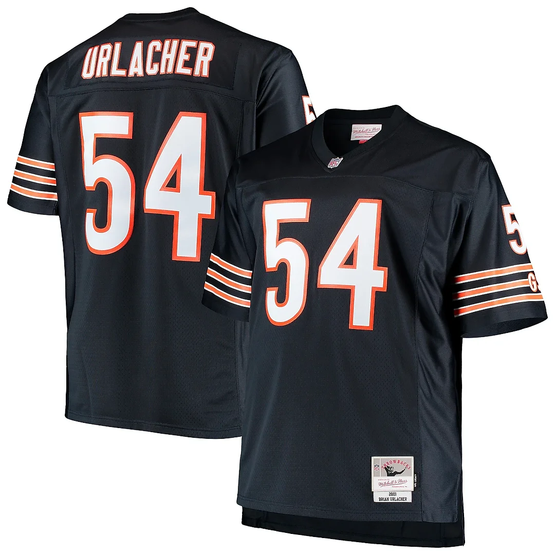 Zennovawear Men's Chicago Bears Brian Urlacher Mitchell & Ness Navy Big & Tall 2001 Retired Player Jersey