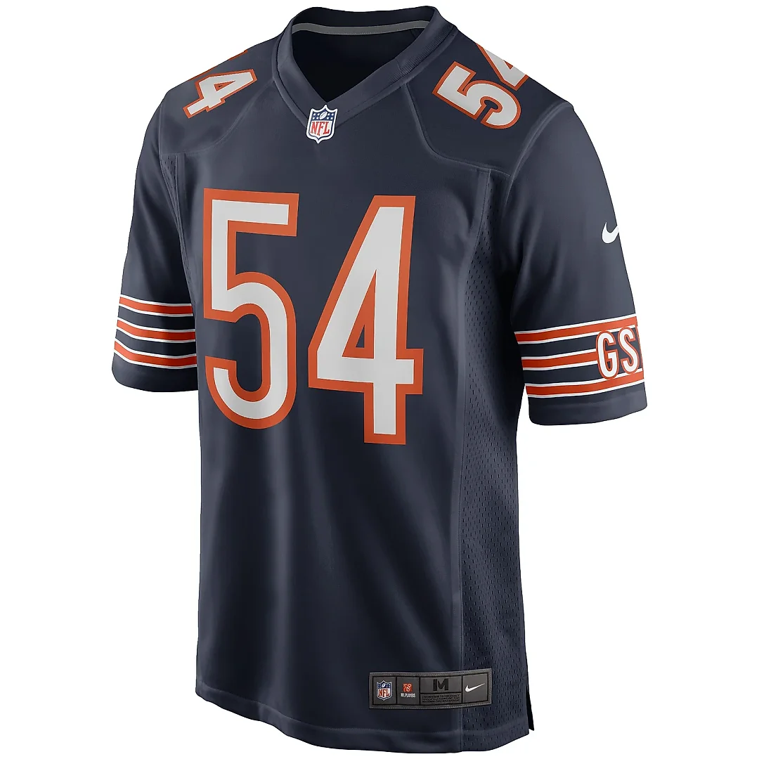 Zennovawear Men's Chicago Bears Brian Urlacher Navy Game Retired Player Jersey
