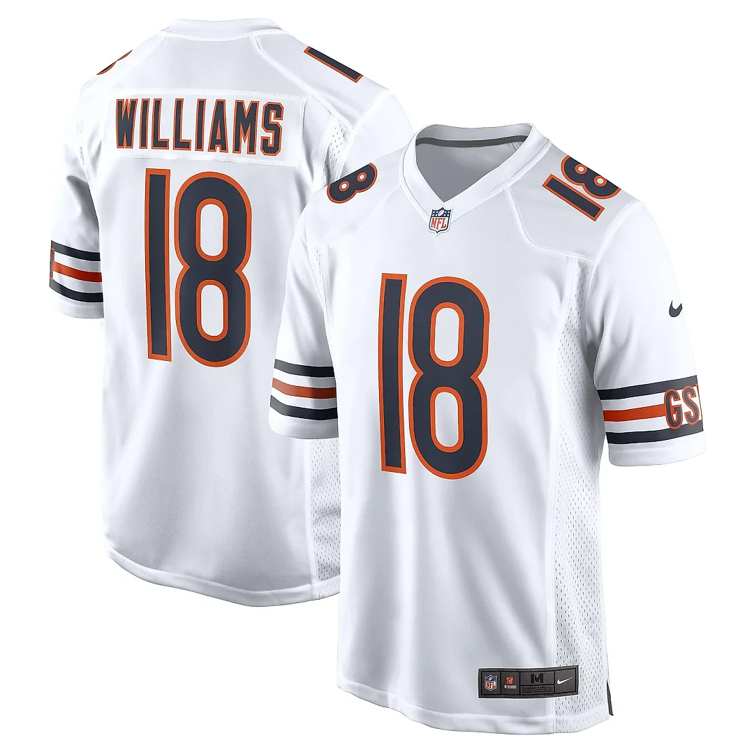 Zennovawear Men's Chicago Bears Caleb Williams White 2024 NFL Draft First Round Pick Player Game Jersey