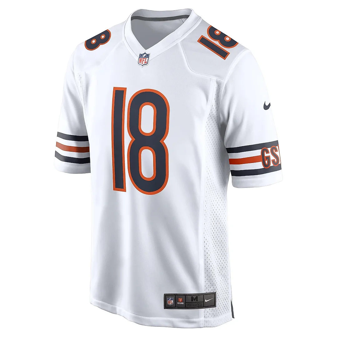 Zennovawear Men's Chicago Bears Caleb Williams White 2024 NFL Draft First Round Pick Player Game Jersey
