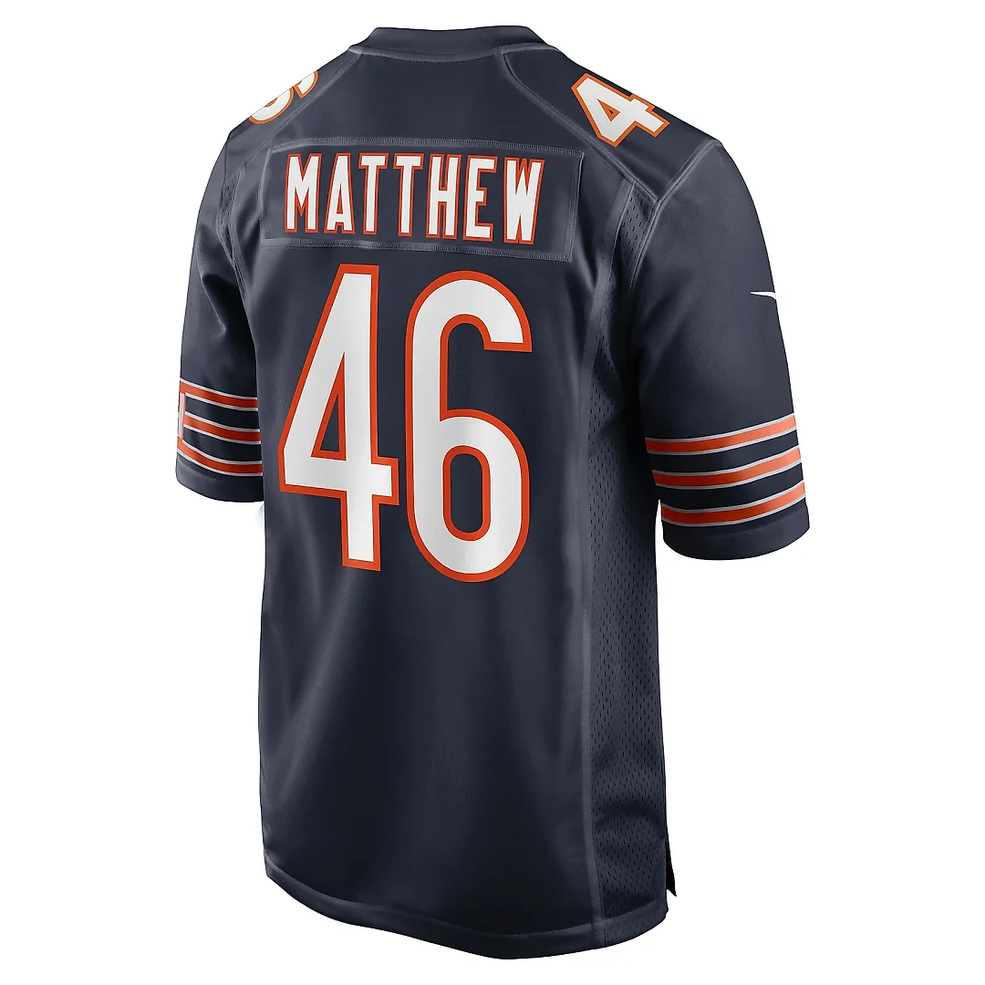 Zennovawear Men's Chicago Bears Christian Matthew Navy Game Jersey