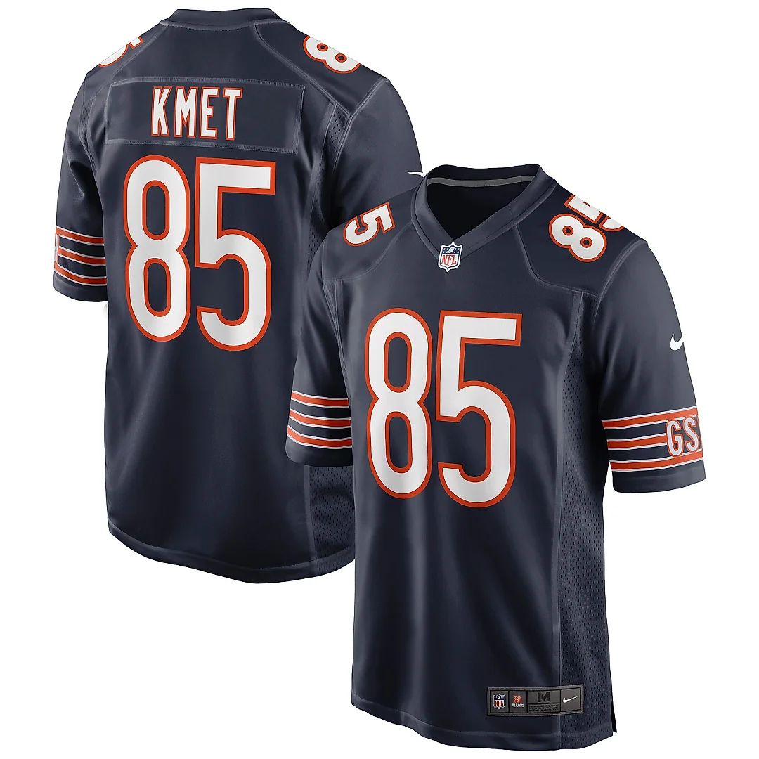 Zennovawear Men's Chicago Bears Cole Kmet Navy Player Game Jersey