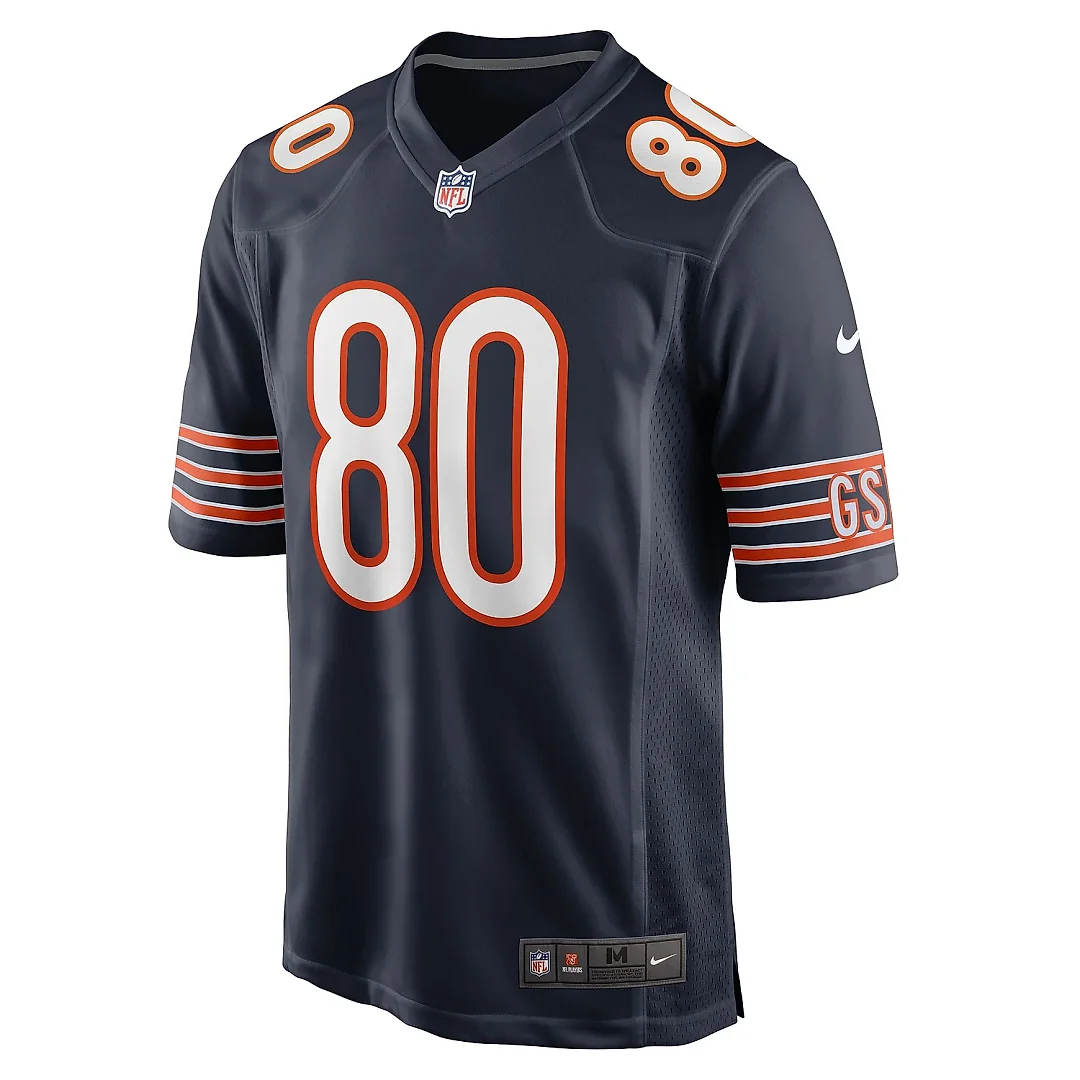 Zennovawear Men's Chicago Bears Collin Johnson Navy Game Jersey