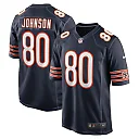 Zennovawear Men's Chicago Bears Collin Johnson Navy Game Jersey