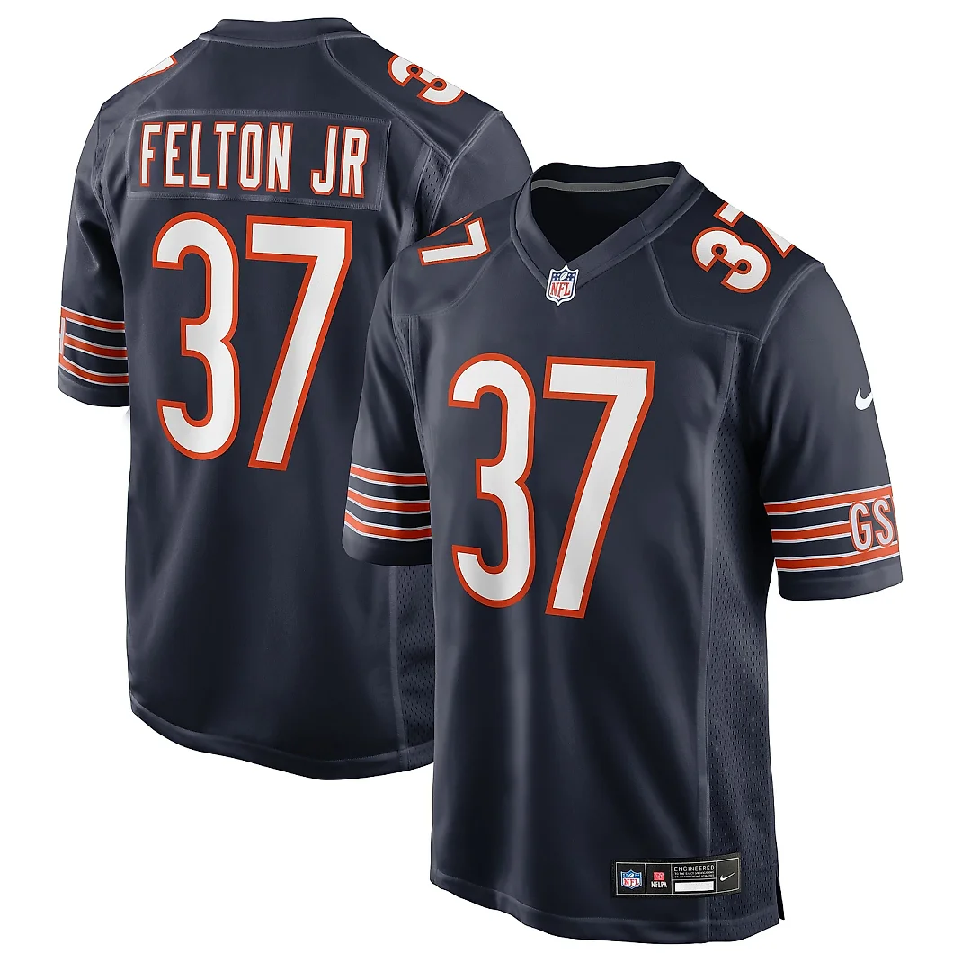 Zennovawear Men's Chicago Bears Demetric Felton Jr. Navy Team Game Jersey
