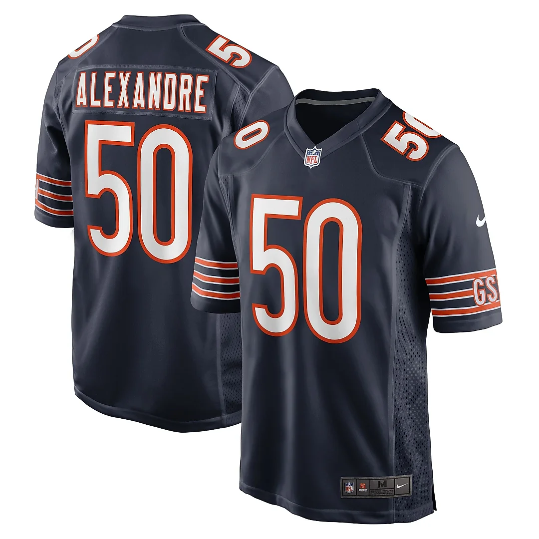 Zennovawear Men's Chicago Bears Deslin Alexandre Navy Team Game Jersey