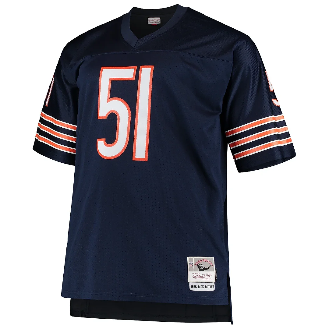 Zennovawear Men's Chicago Bears Dick Butkus Mitchell & Ness Navy Big & Tall 1966 Retired Player Jersey