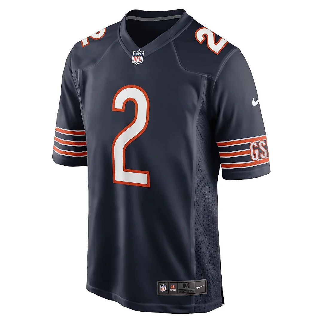 Zennovawear Men's Chicago Bears D.J. Moore Navy Team Color Game Jersey