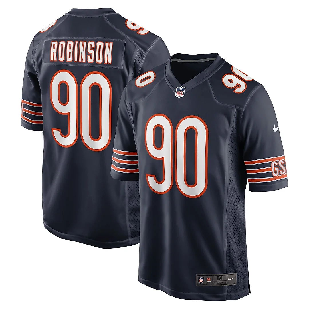 Zennovawear Men's Chicago Bears Dominique Robinson Navy Game Jersey