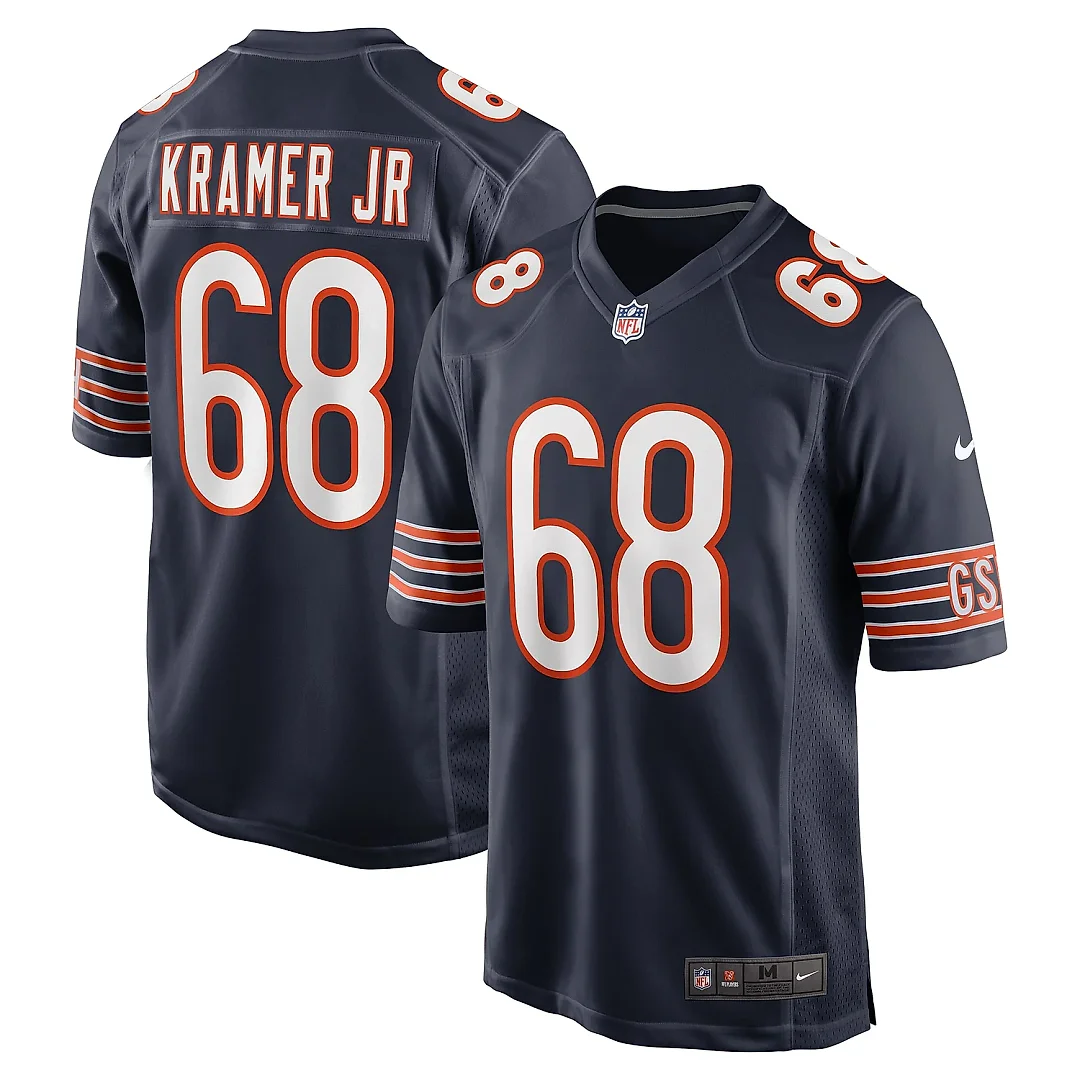 Zennovawear Men's Chicago Bears Doug Kramer Jr. Navy Game Jersey