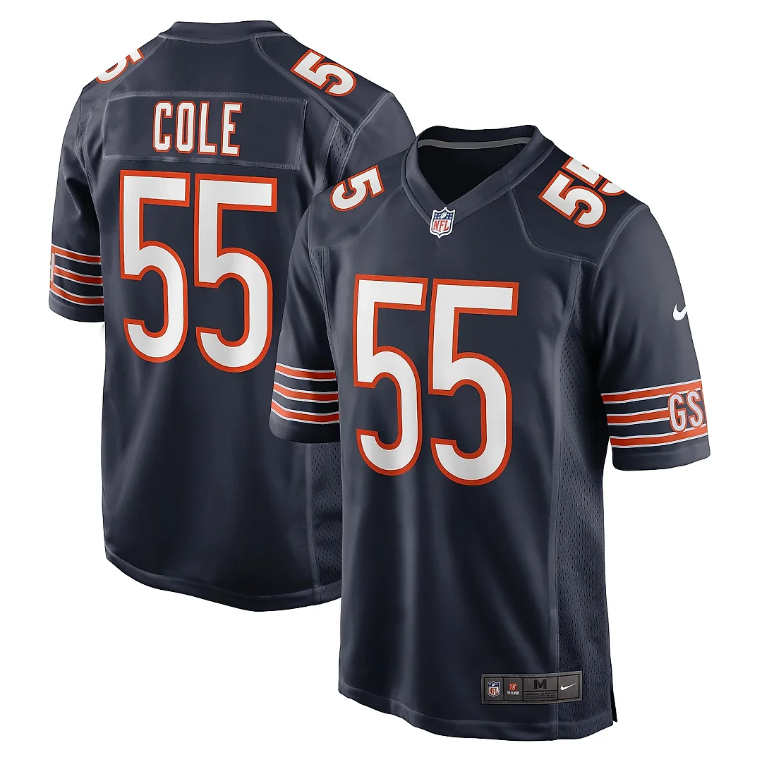 Zennovawear Men's Chicago Bears Dylan Cole Navy Game Jersey