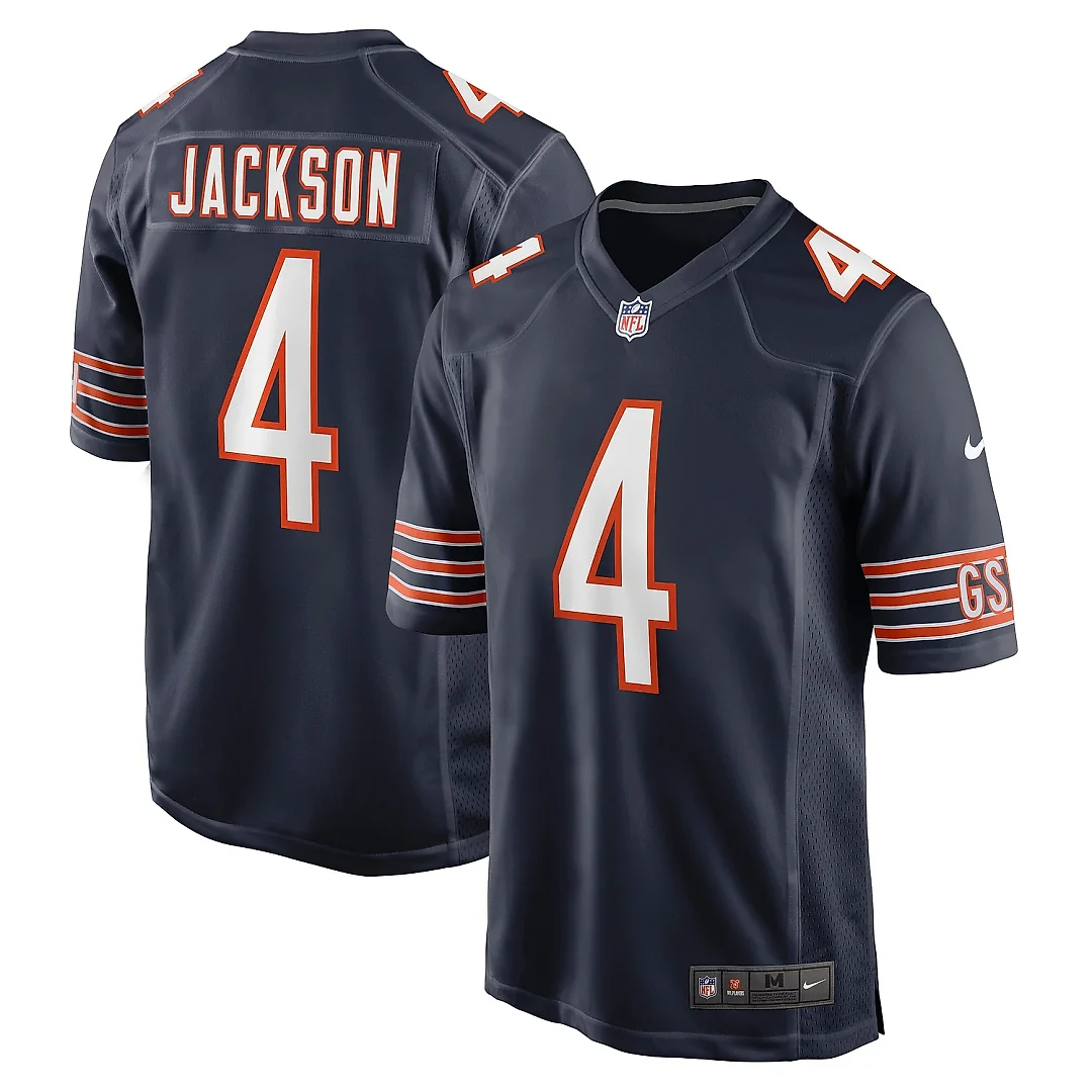 Zennovawear Men's Chicago Bears Eddie Jackson Navy Game Player Jersey