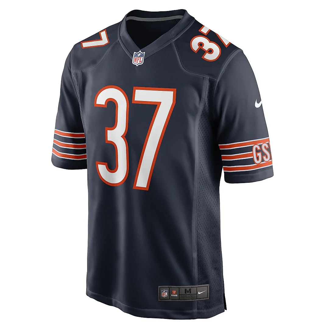 Zennovawear Men's Chicago Bears Elijah Hicks Navy Game Player Jersey