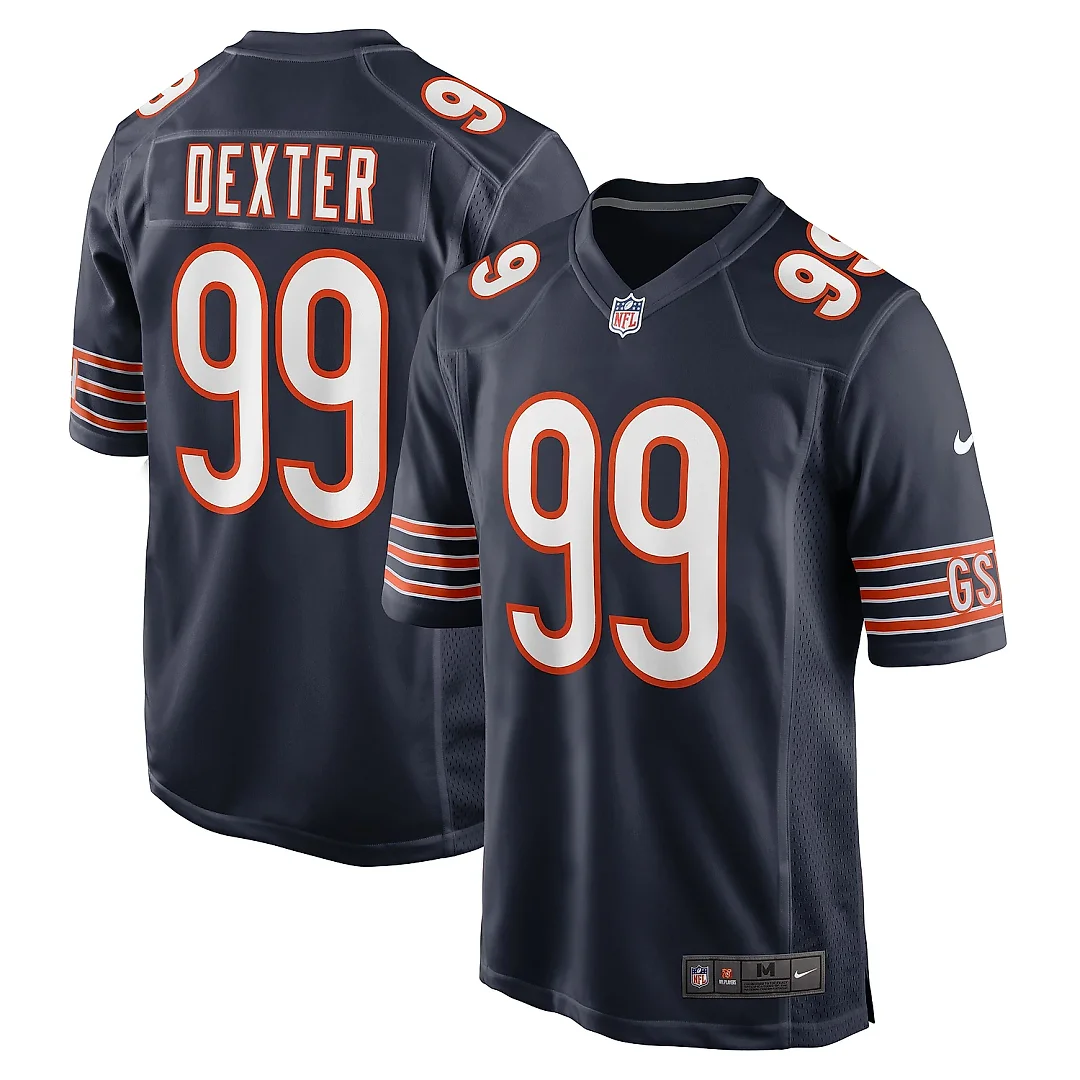 Zennovawear Men's Chicago Bears Gervon Dexter Sr Navy Team Game Jersey