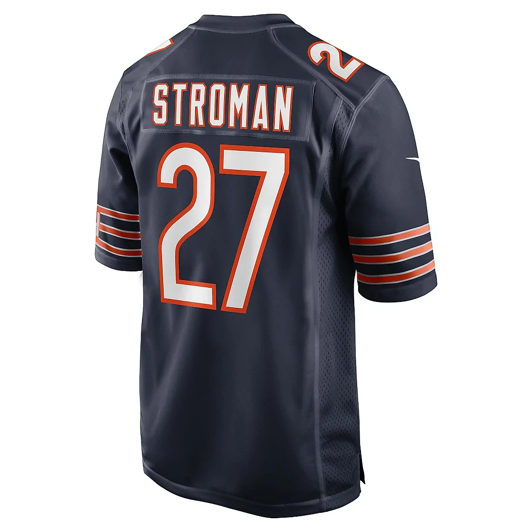 Zennovawear Men's Chicago Bears Greg Stroman Navy Team Game Jersey