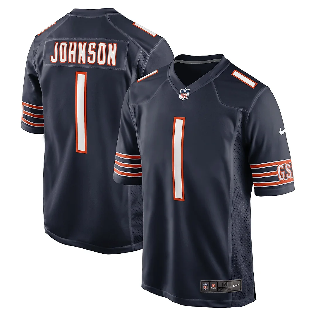 Zennovawear Men's Chicago Bears Jaylon Johnson Navy Game Jersey