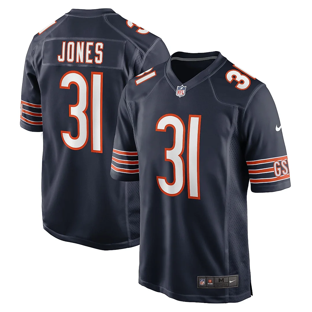 Zennovawear Men's Chicago Bears Jaylon Jones Navy Game Player Jersey