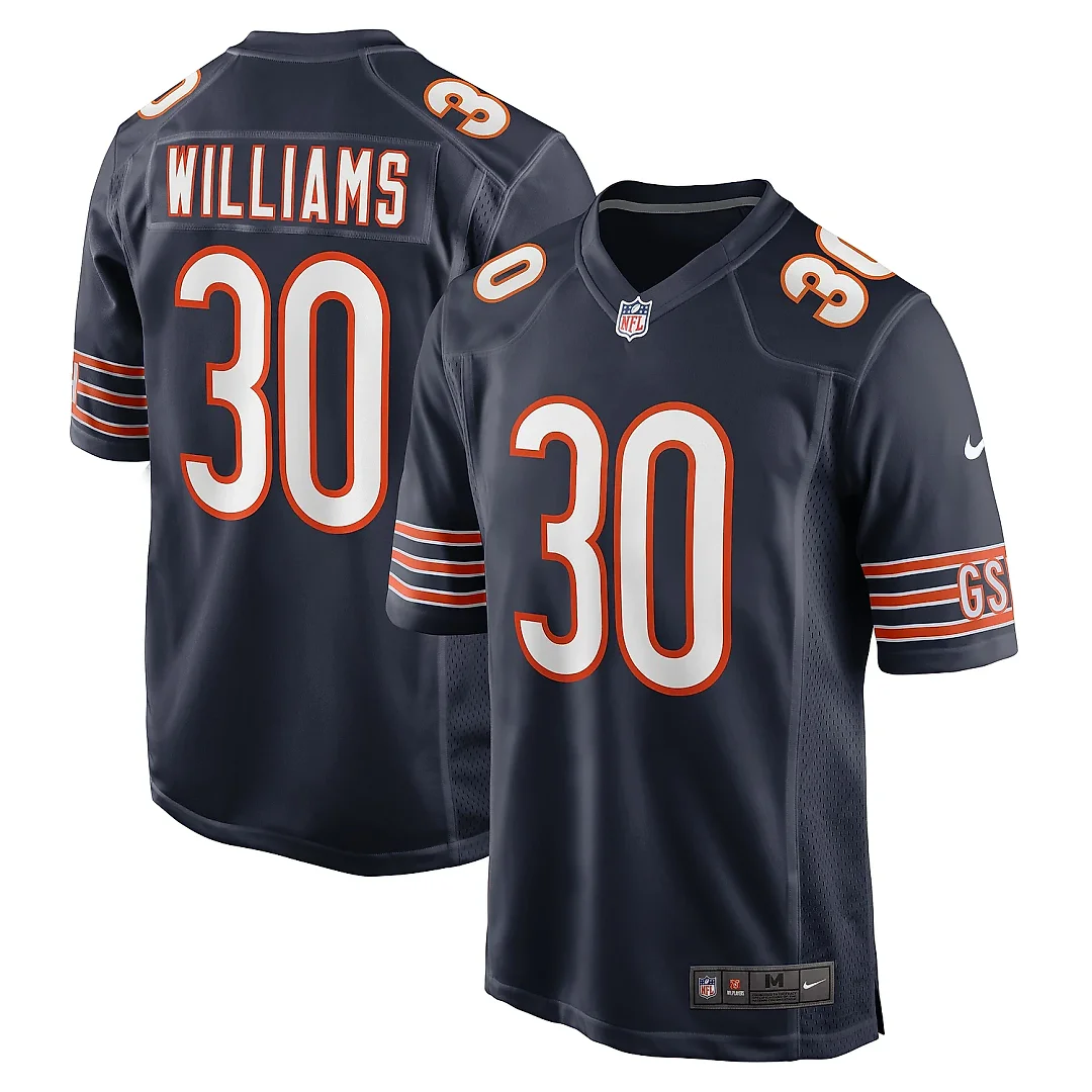Zennovawear Men's Chicago Bears Joejuan Williams Navy Game Jersey