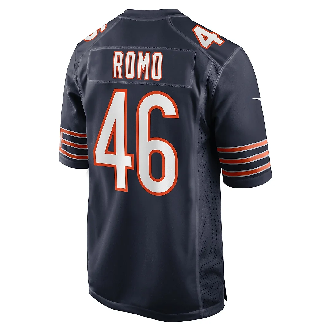 Zennovawear Men's Chicago Bears John Parker Romo Navy Team Game Jersey