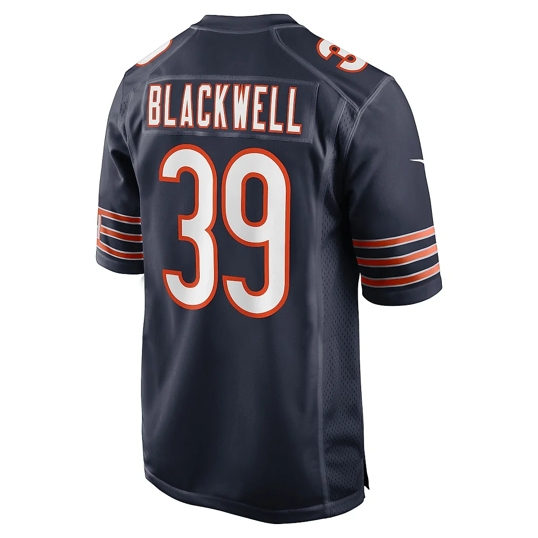 Zennovawear Men's Chicago Bears Josh Blackwell Navy Game Player Jersey