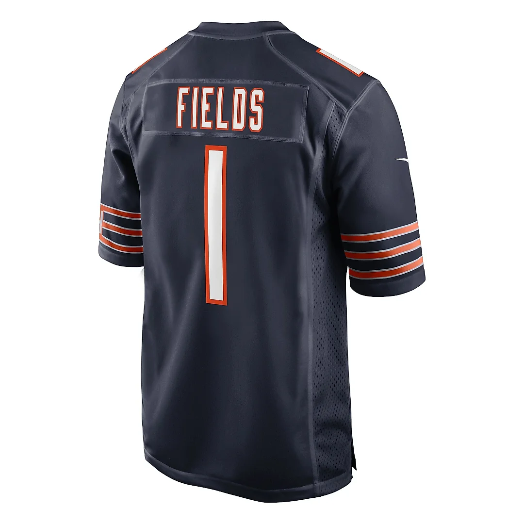 Zennovawear Men's Chicago Bears Justin Fields Navy Game Jersey