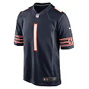 Zennovawear Men's Chicago Bears Justin Fields Navy Player Game Jersey