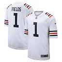 Zennovawear Men's Chicago Bears Justin Fields White Alternate Classic Game Jersey