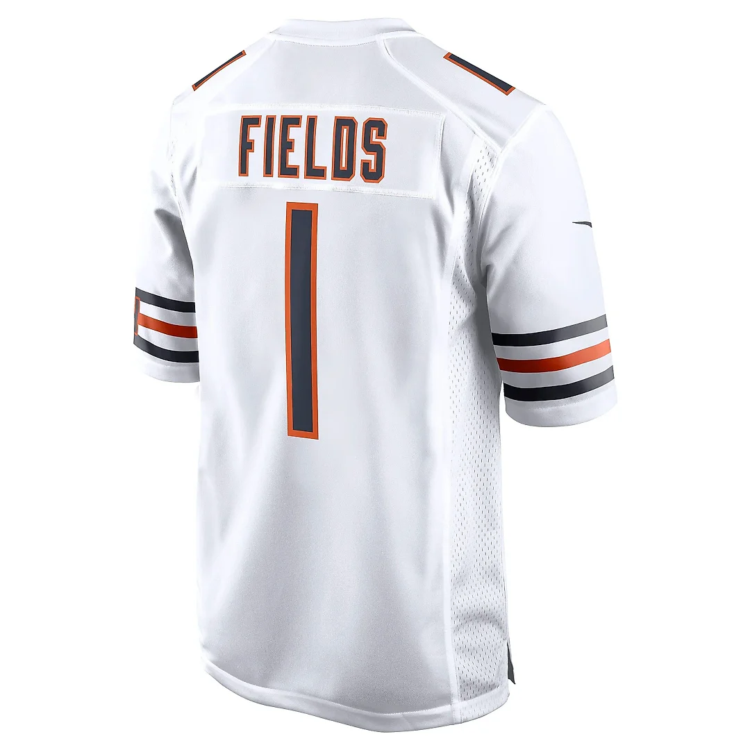 Zennovawear Men's Chicago Bears Justin Fields White Player Game Jersey