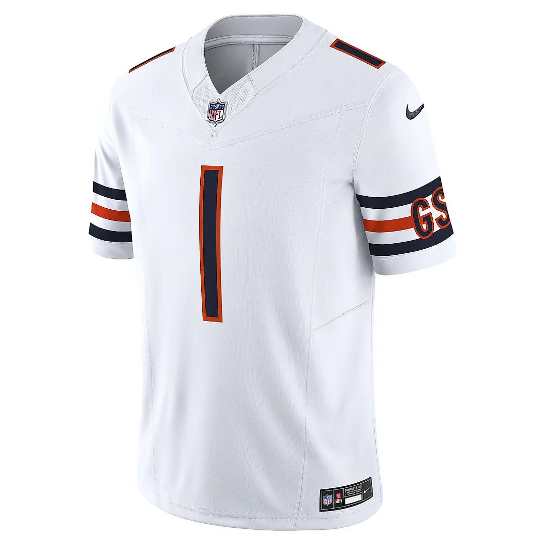 Zennovawear Men's Chicago Bears Justin Fields White Vapor F.U.S.E. Limited Jersey