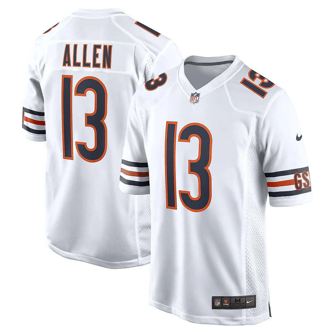 Zennovawear Men's Chicago Bears Keenan Allen White Game Jersey
