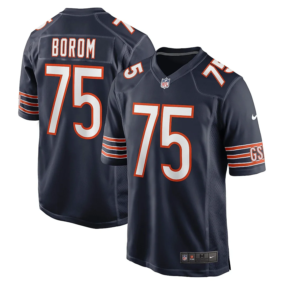 Zennovawear Men's Chicago Bears Larry Borom Navy Game Jersey