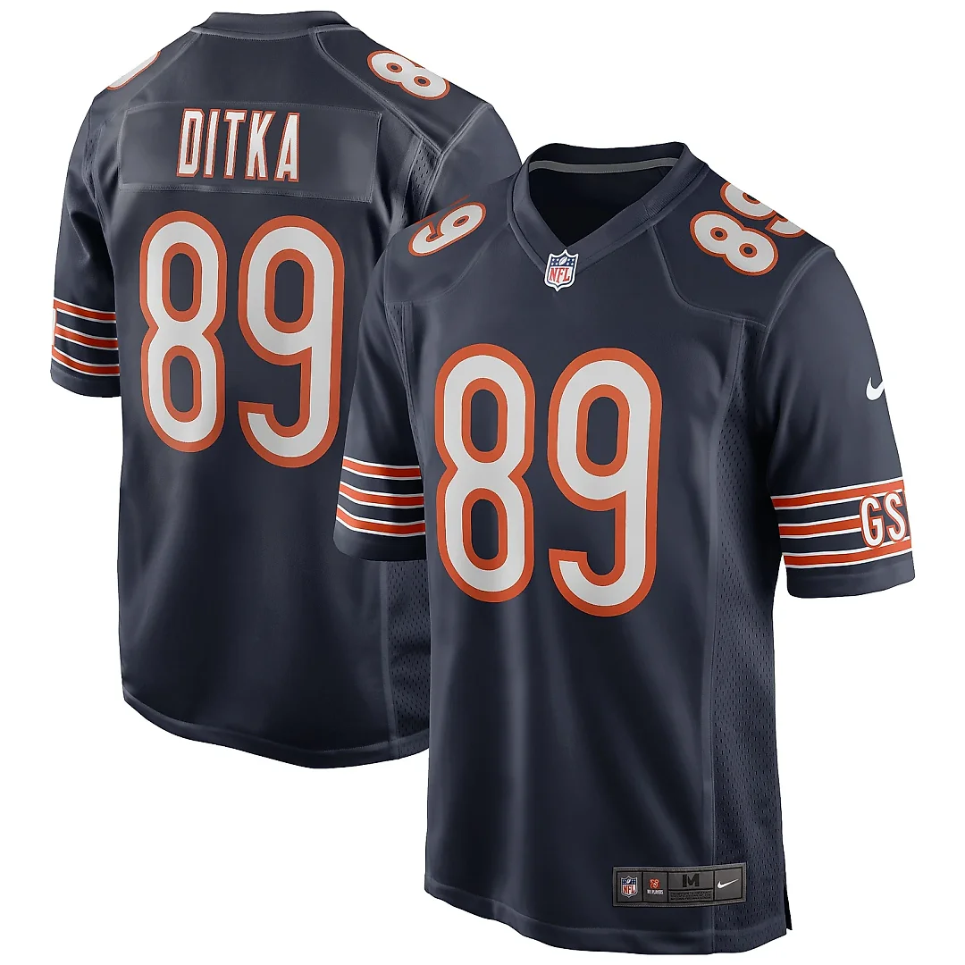 Zennovawear Men's Chicago Bears Mike Ditka Navy Game Retired Player Jersey