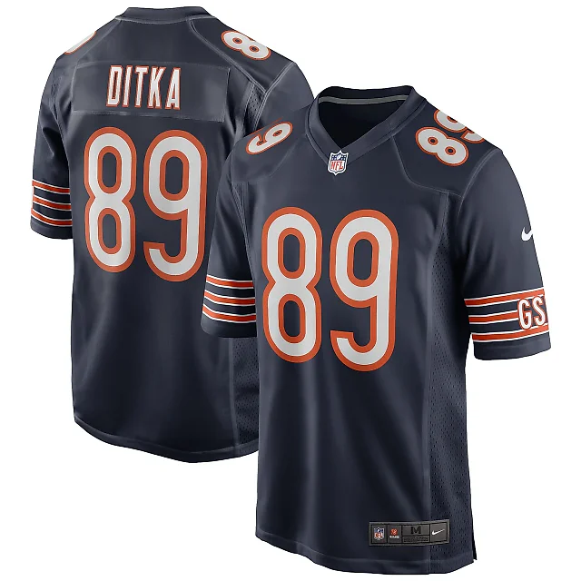 Zennovawear Men's Chicago Bears Mike Ditka Navy Game Retired Player Jersey