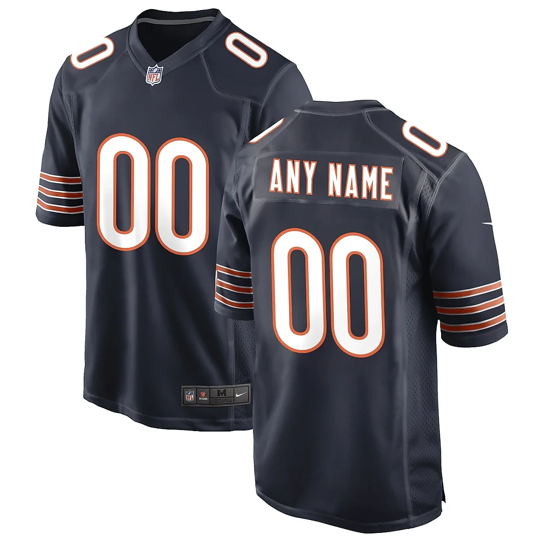 Zennovawear Men's Chicago Bears Navy Custom Game Jersey