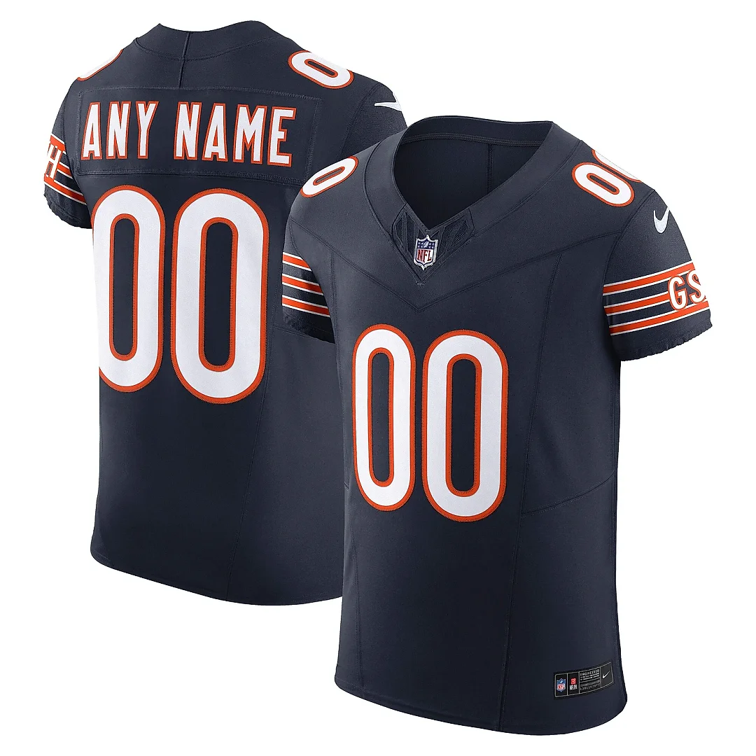 Zennovawear Men's Chicago Bears Navy Vapor F.U.S.E. Elite Custom Jersey