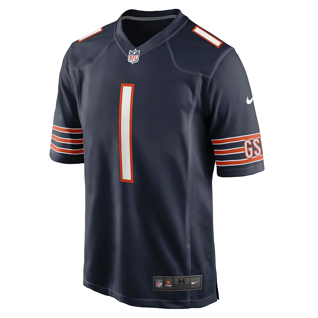 Zennovawear Men's Chicago Bears Number 1 Dad Navy Game Jersey