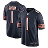 Zennovawear Men's Chicago Bears Number 1 Groom Navy Game Jersey