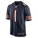 Zennovawear Men's Chicago Bears Number 1 Groom Navy Game Jersey