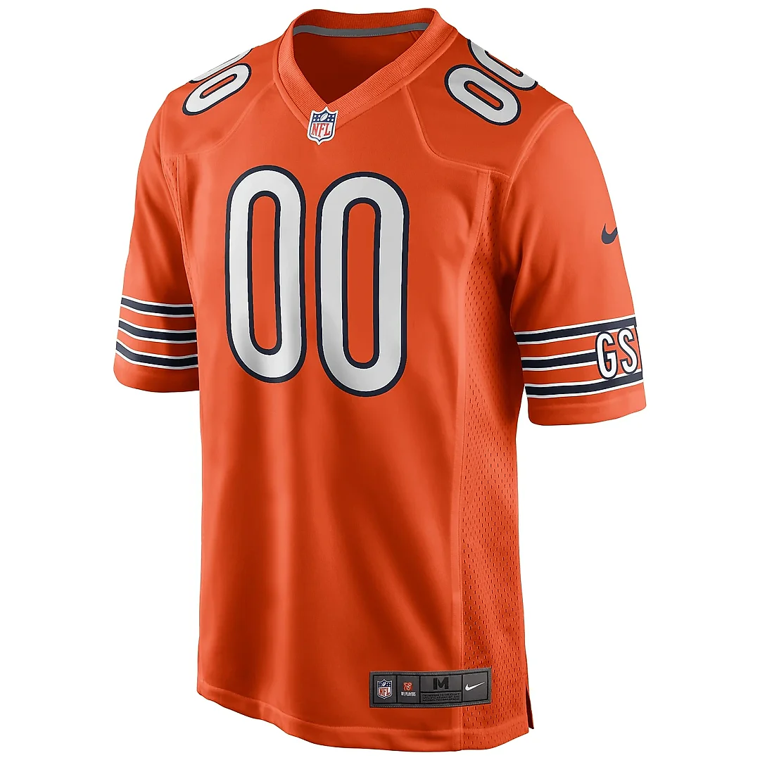 Zennovawear Men's Chicago Bears Orange Alternate Custom Game Jersey