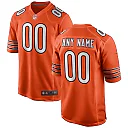 Zennovawear Men's Chicago Bears Orange Alternate Custom Game Jersey