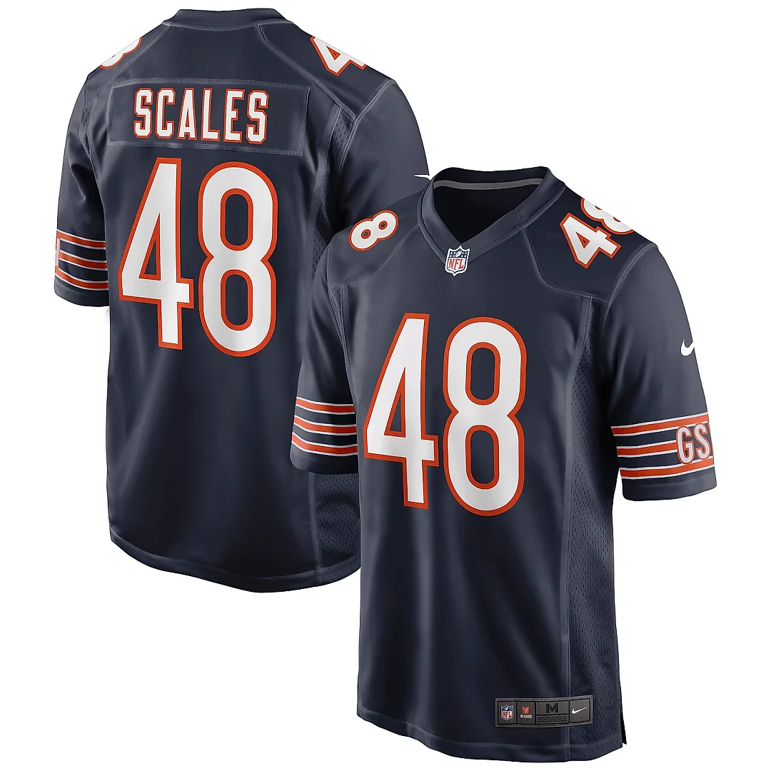 Zennovawear Men's Chicago Bears Patrick Scales Navy Game Jersey