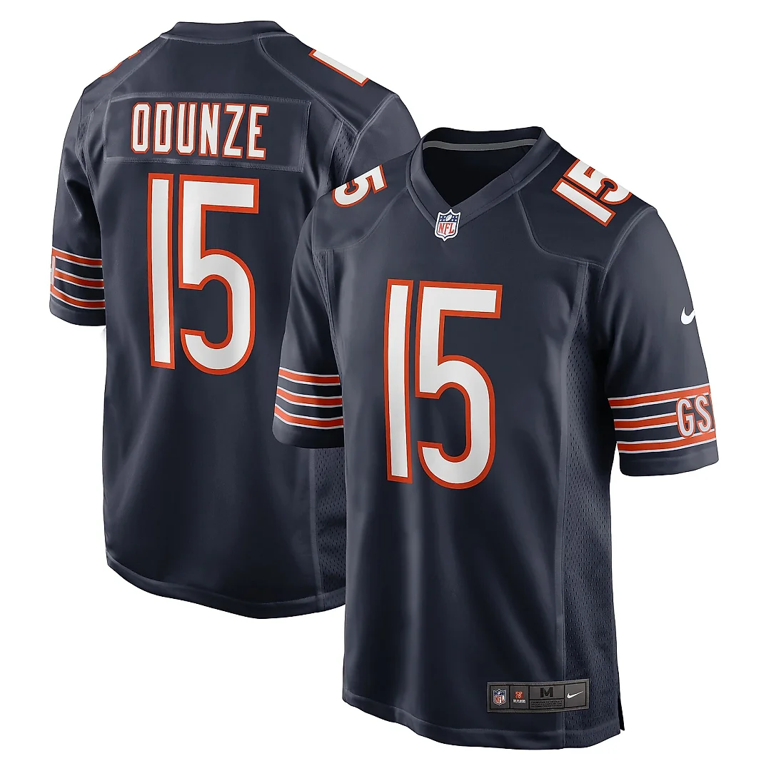 Zennovawear Men's Chicago Bears Rome Odunze Navy Player Game Jersey