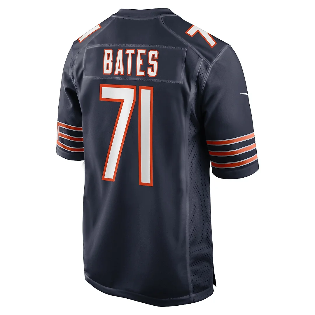 Zennovawear Men's Chicago Bears Ryan Bates Navy Game Jersey