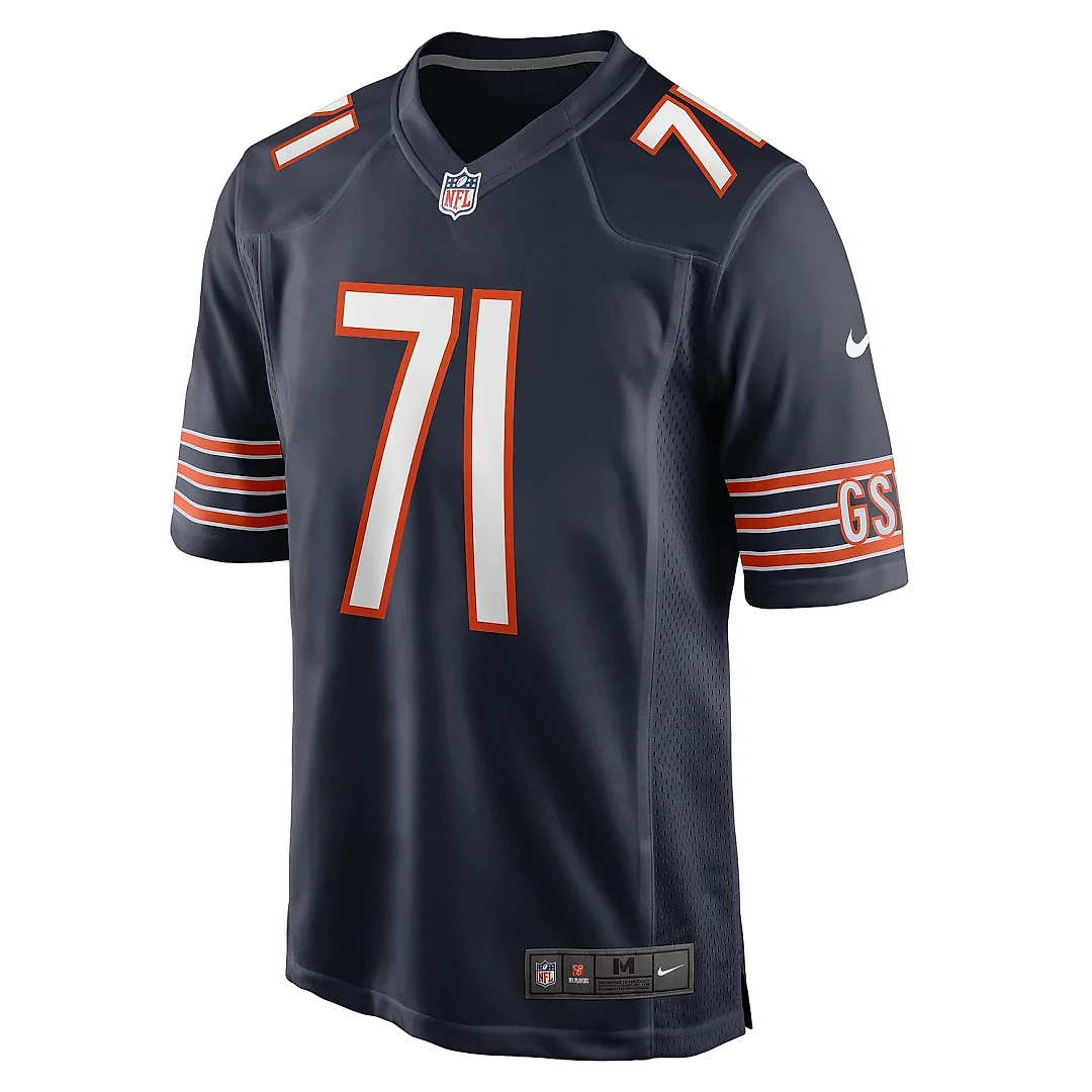 Zennovawear Men's Chicago Bears Ryan Bates Navy Game Jersey