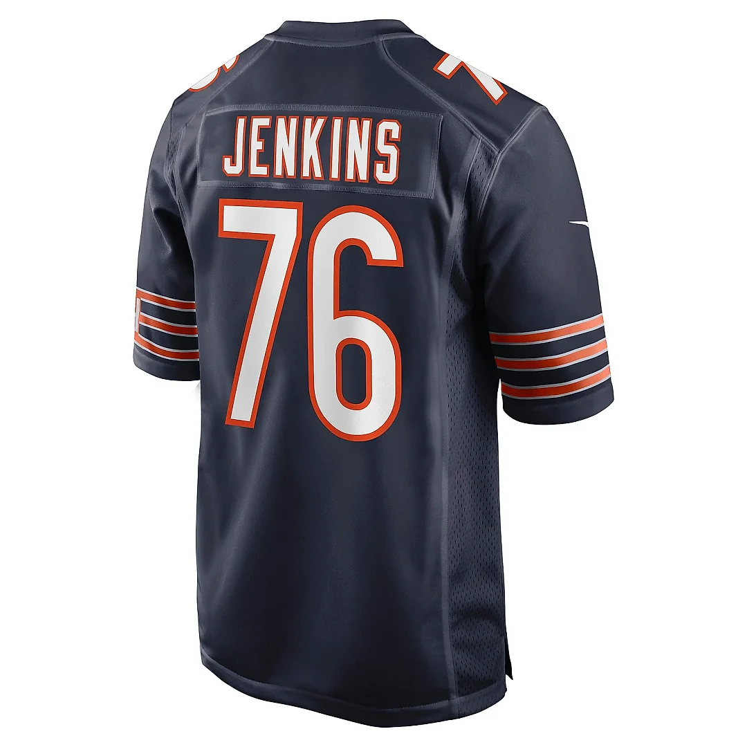 Zennovawear Men's Chicago Bears Teven Jenkins Navy Game Jersey